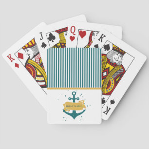 Nautical Personalized Boat Name Pokerkaarten
