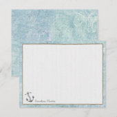 Nautical Personalized Flat Note-kaarten - Anchor Notitiekaartje (Voorkant / Achterkant)