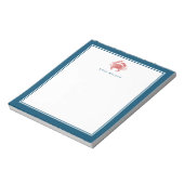 Nautical Personalized Notepad, Rode krab Notitieblok (Gedraaid)