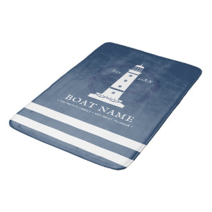 Nautical Personalized vuurthouse Boat Name Modern Badmat