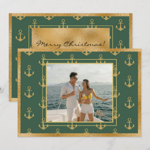 Nautical Photo Anchors-kerstKaart Feestdagenkaart