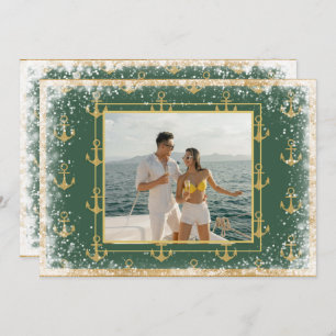 Nautical Photo Green Kerstmis Kaart