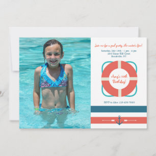 Nautical Photo Invitation Kaart