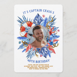 Nautical Photo Invitation Kaart