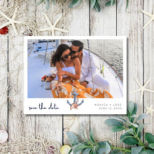 Nautical Photo Wedding Save the Date Aankondigingskaart