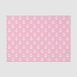 Nautical Pink and White Anchor Pattern Tissuepapier