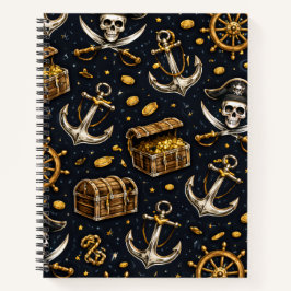 Nautical Pirate Pattern Notebook Notitieboek