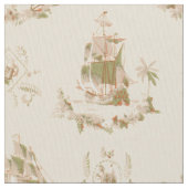 Nautical Pirate Ships Pattern Stof (Close Up)