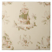 Nautical Pirate Ships Pattern Tegeltje (Voorkant)