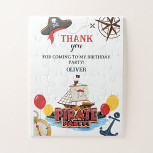 Nautical Pirate Zee Dank u Verjaardag Gift Kaart Legpuzzel