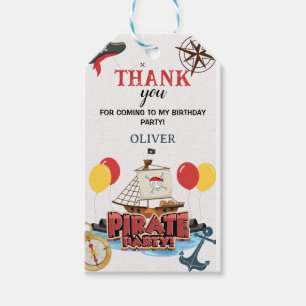 Nautical Pirate Zee Verjaardag Bedankt Gift Label Cadeaulabel