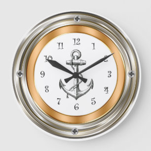 Nautical Porthole Design Wall-klokken Grote Klok