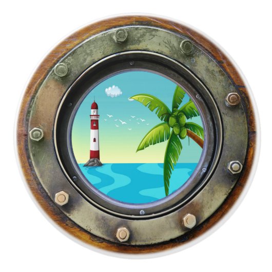 Nautical Porthole Drawer Knobs Keramische Knop (Voorkant)