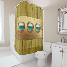 Nautical Porthole Shower Curtain Douchegordijn