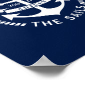 Nautical Poster Blue and White Anchor Badge (Hoek)