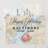 Nautical Prettige feestdagen uit Baltimore Feestdagenkaart (Voorkant / Achterkant)