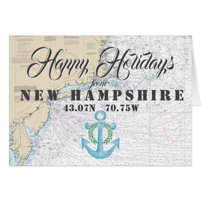 Nautical Prettige feestdagen uit New Hampshire (Voorkant Horizontaal)