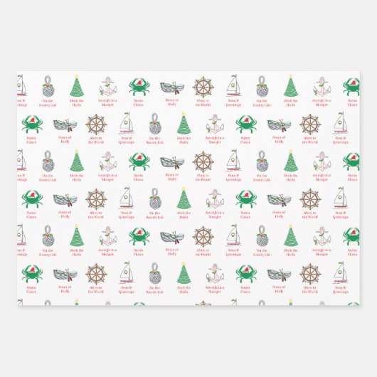 Nautical Pun Christmas Wrapping Paper (Voorkant)