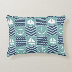Nautical Quilt Accent Pillow Decoratief Kussen
