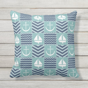 Nautical Quilt Pillow Buitenkussen