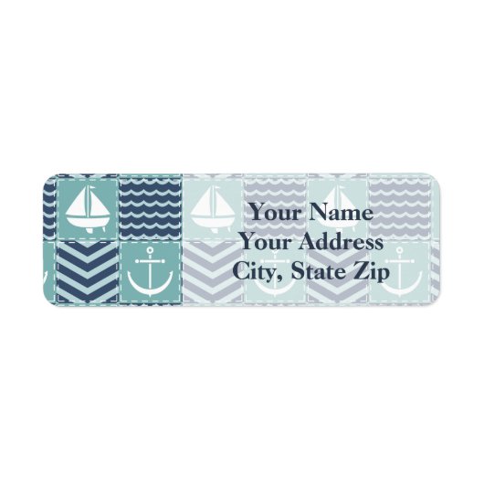Nautical Quilt Return Address Label (Voorkant)