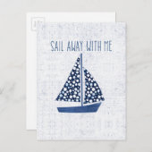 Nautical Quote | Loop weg met mij Briefkaart (Voorkant / Achterkant)