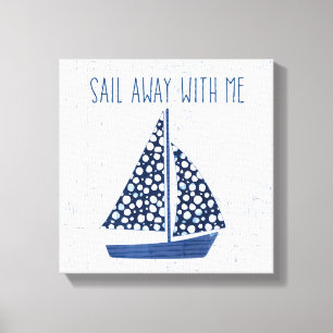 Nautical Quote Loop weg met mij Canvas Afdruk