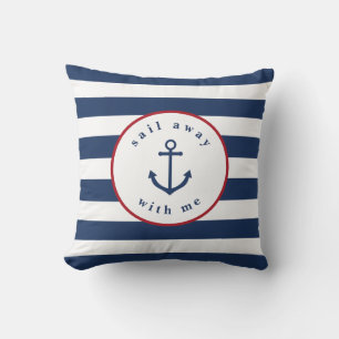 Nautical rayé s'envole avec moi coussin