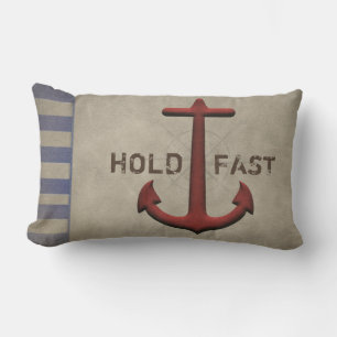 Nautical Red Anchor met strepen Kussen