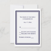 Nautical Red Anchor Navy Blue Framed 2V RSVP (Achterkant)