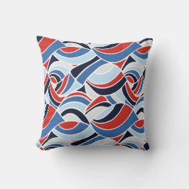Nautical Red and Blue Abstract Design Sierkussen