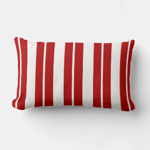 Nautical Red en White Striped Lumbar Pillow Kussen
