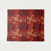 Nautical Red Octopus Zee Monster Illustratie Wandkleed (Voorkant (horizontaal))