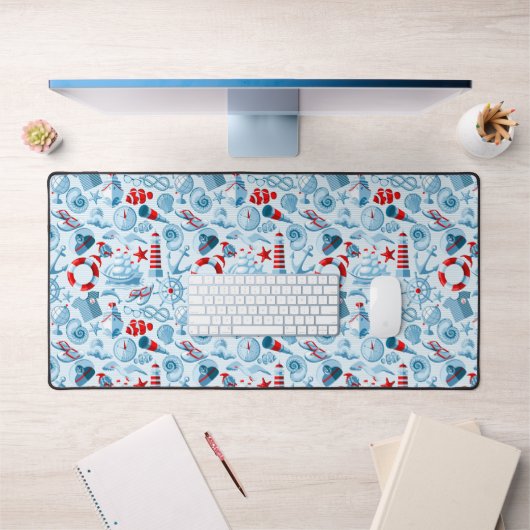Nautical Red White And Blue Pattern Bureaumat (Kantoor 1)