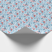 Nautical Red White And Blue Pattern Cadeaupapier (Hoek)