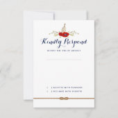 Nautical Red, White, and Blue Wedding Formal RSVP Kaartje (Voorkant)