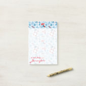 Nautical Red White & Blue Pattern | Jouw namen toe Post-it® Notes (Op bureau)