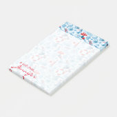 Nautical Red White & Blue Pattern | Jouw namen toe Post-it® Notes (Schuin)