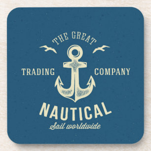 Nautical Retro Logo Drankjes Onderzetter