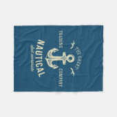 Nautical Retro Logo Fleece Deken (Voorkant (Horizontaal))