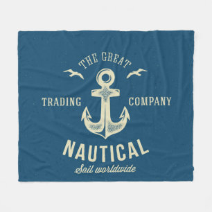 Nautical Retro Logo Fleece Deken