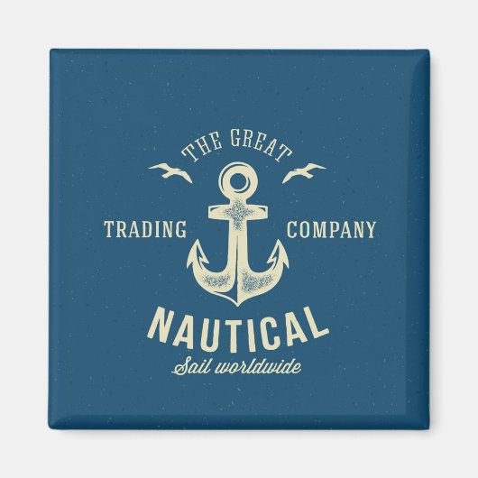 Nautical Retro Logo Magneet (Voorkant)