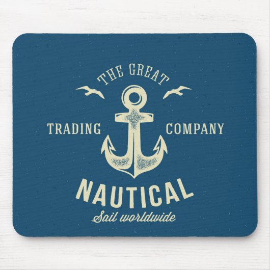 Nautical Retro Logo Muismat (Voorkant)