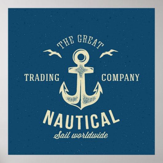 Nautical Retro Logo Poster (Voorkant)