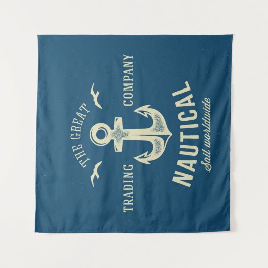 Nautical Retro Logo Wandkleed (Voorkant)