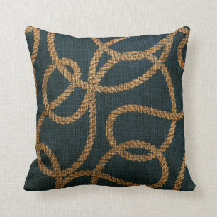 Nautical Rope Deep Zee blauw Kussen