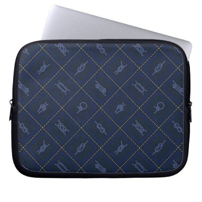 Nautical Rope Knot Pattern Laptop Sleeve (Voorkant)