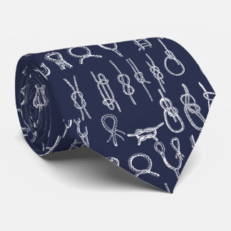 Nautical Rope Knots & Navy Blue Stropdas