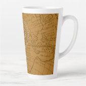 Nautical Rope Monogram Map Brown Latte Mok (Rechts)