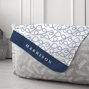 Nautical Rope Pattern, gepersonaliseerd Sherpa Deken